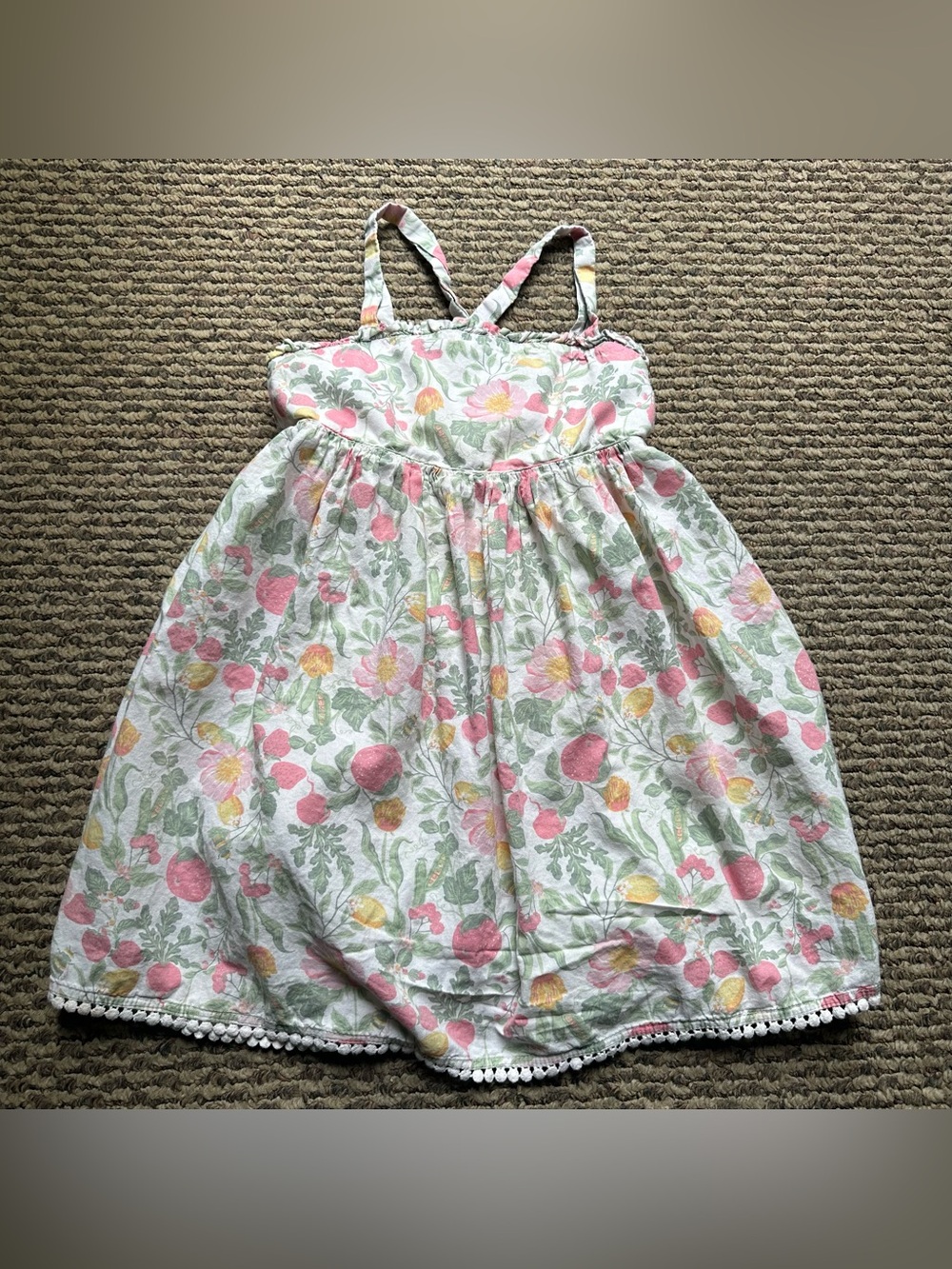 Sigrid Olsen Kids Girls Floral Summer Dress Sweet Smocked Adjustable Size 7